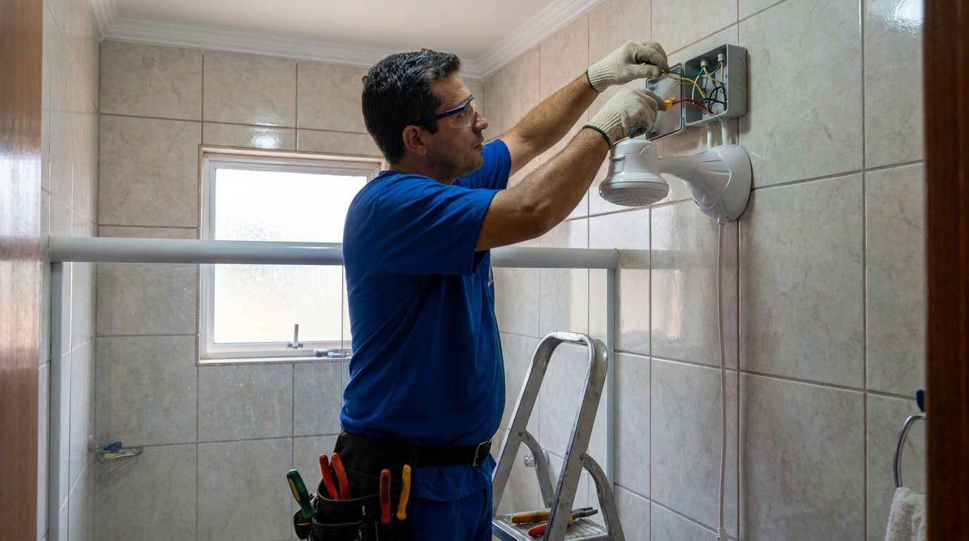 Instalacao de chuveiro eletrico profissional em Campinas‑SP