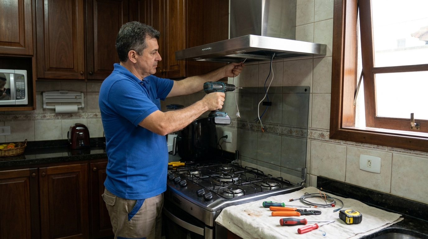 Instalacao de coifa e exaustor residencial em Campinas‑SP