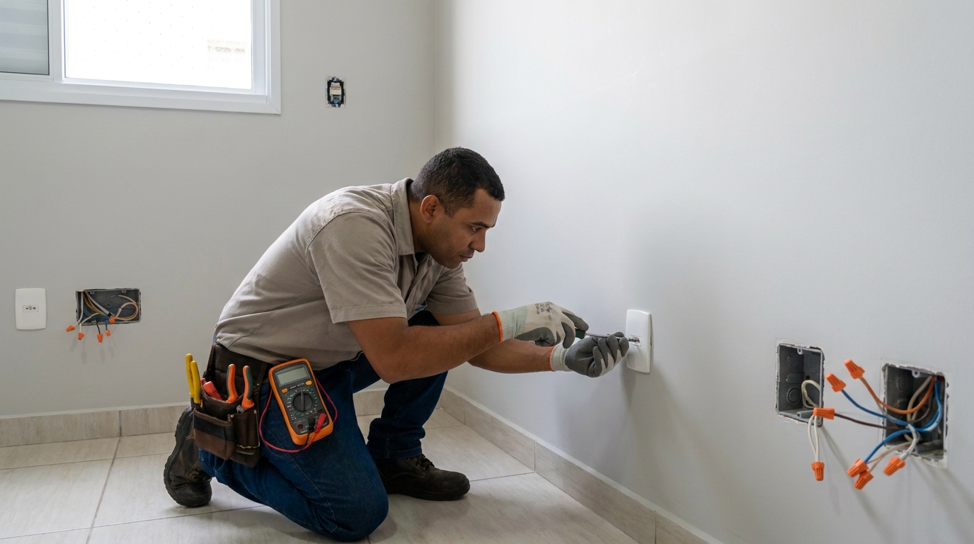 Instalacao de tomada e interruptor em Campinas‑SP