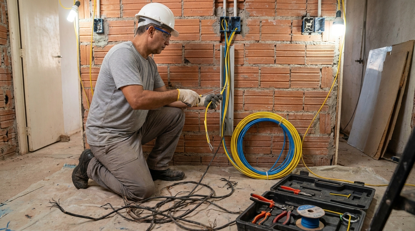 Troca de fiacao eletrica residencial em Campinas‑SP